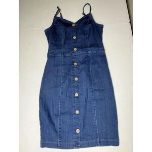Blashe Denim Silhouette Dress Spaghetti Straps Size S